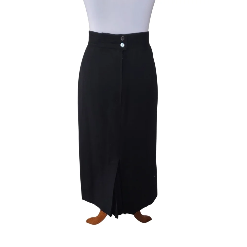 Escada Vintage Black Wool Pencil Skirt
